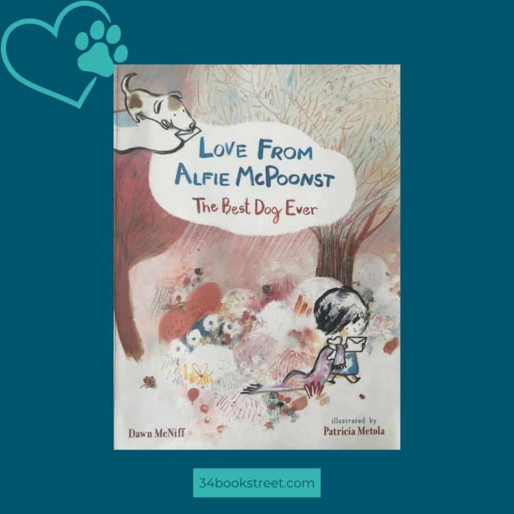 Book cover of Love From Alfie McPoonst, a picture book about grief and the death of a pet for EYFS and KS1 children.